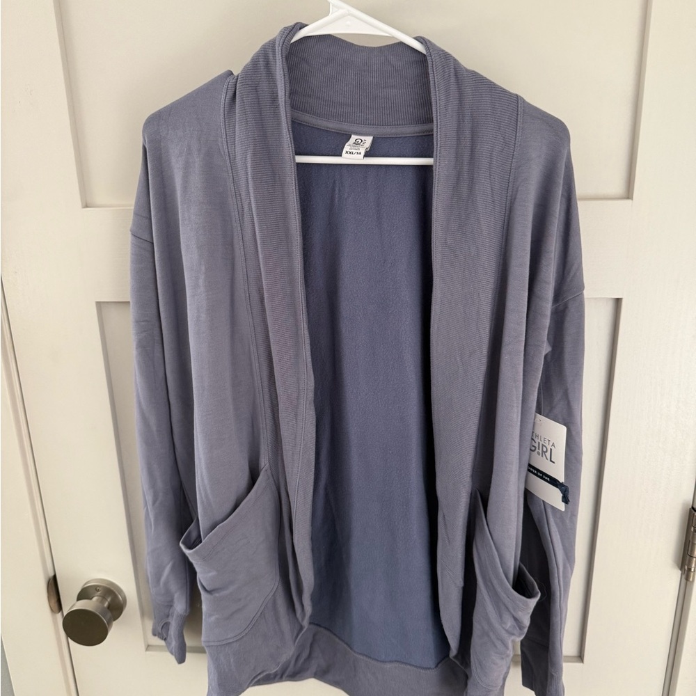 Athleta Kids Blue Open-Front Cardigan
